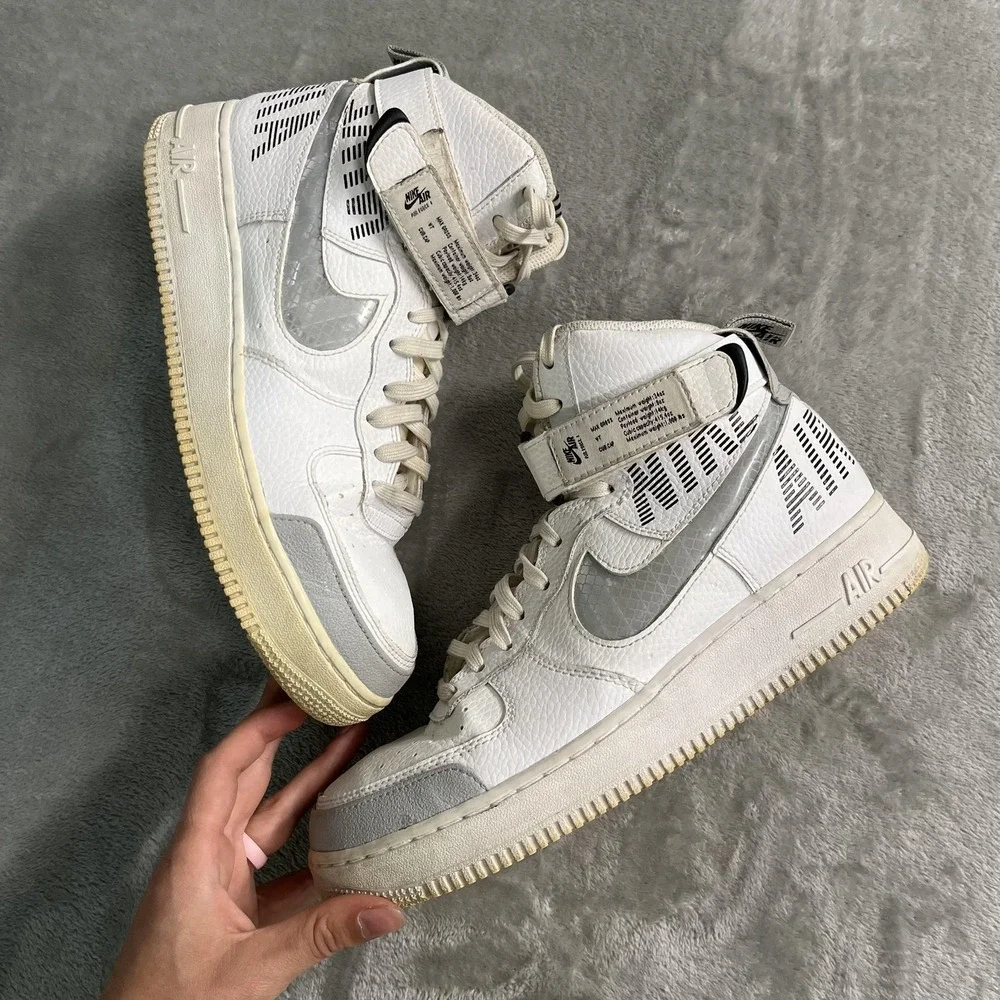 Nike Air Force 1 High Under Construction Shoes Mens Size 9 White 804419-100